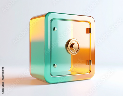 A colorful box with a gold keyhole