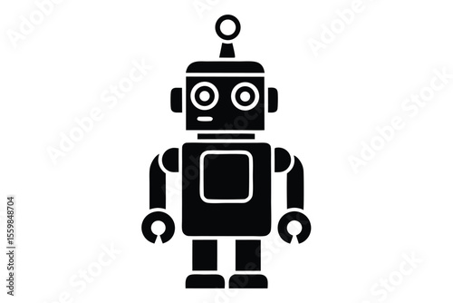 thinking robot vector icon