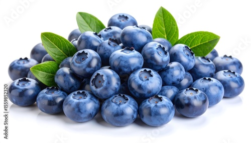 Wallpaper Mural Fresh blueberries with green leaves. Torontodigital.ca