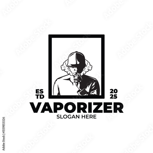 Vaporizer logo. Smoking electronic cigarettes logo design template