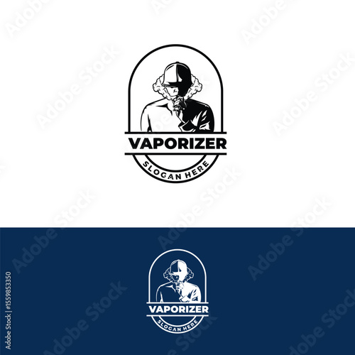 Vaporizer logo. Smoking electronic cigarettes logo design template