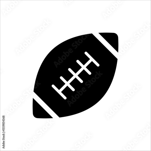 Flat minimalist American soccer ball icon in outline style, vector EPS 10. Depicts a classic oval ball used in American football games, ideal for sports graphics, team branding, and athletic-themed