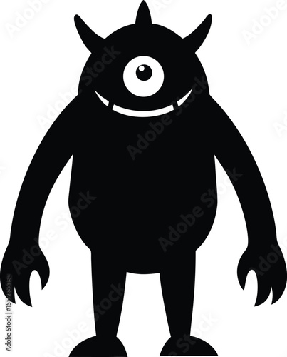 Cute One-Eyed Monster Illustration Friendly Cyclops Creature Design