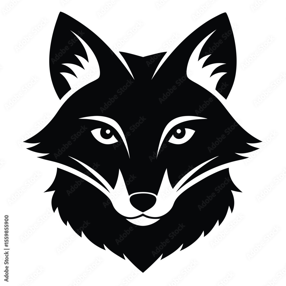 Fototapeta premium Majestic Fox Head Silhouette