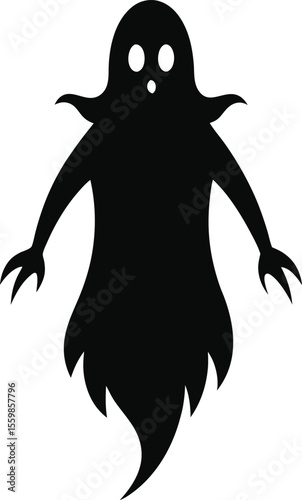 Spooky Halloween Ghost Illustration A Spectral Silhouette Design