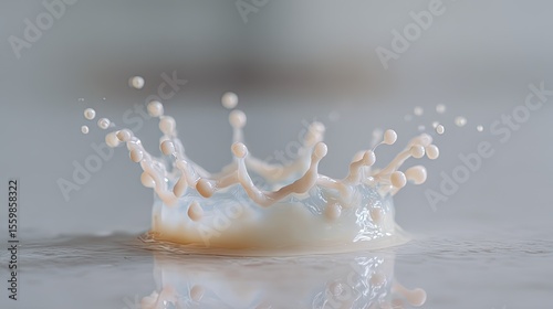 Milk Drop Impact Creating a Crown Shape Splash