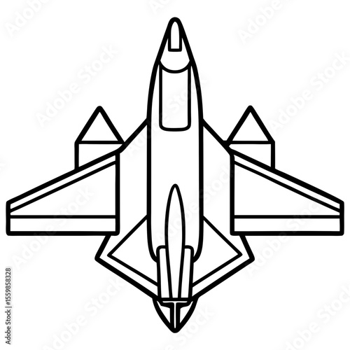 Minimal Jet Silhouette Vector Illustration