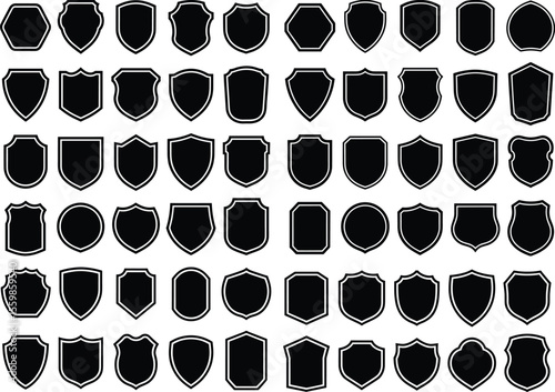 Shield and Badge Design for Graphic Use Silhouette