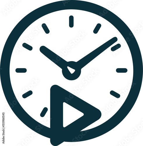 Media Playback Clock Icon – Time in Motion