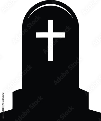 Simple Grave Cross Icon Christian Symbol of Remembrance and Loss