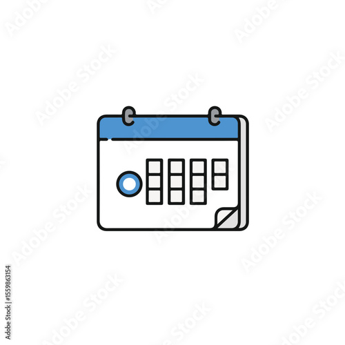 Calendar icon with simple outlined design.