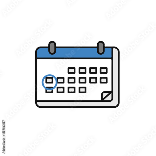 A calendar with the date circled in blue.