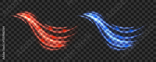 Cold and hot air flow with directional arrows. Abstract lighting effects are suitable for demonstrating the principles of air conditioning, ventilation systems and HVAC training materials