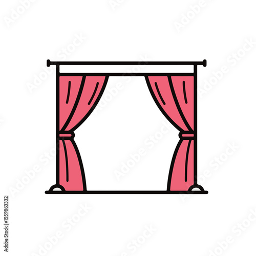Simple Illustration of Elegant Curtain.