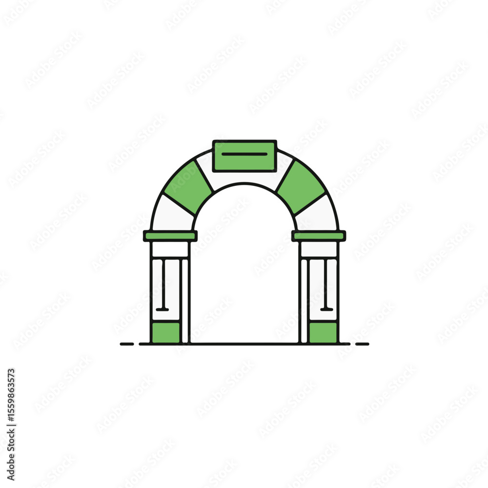 Fototapeta premium Simplified Archway Illustration with a modern design, perfect for visual storytelling.