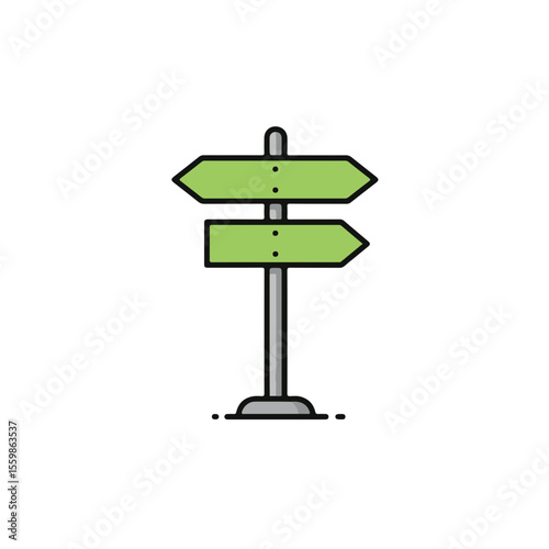 Direction sign with two arrow plates.
