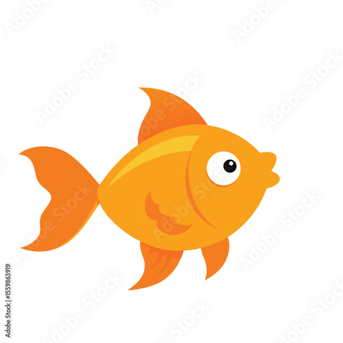 funny gold fish vector art 