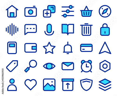 User interface icon set for web and mobile application navigation system digital software tools symbol