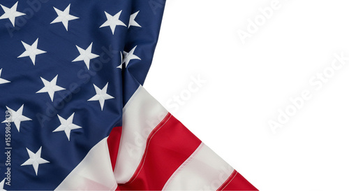 Fourth of July Celebration, American Flag, United States, Graphic Design, Patriotic Environment, Close-Up Viewpoint, Stars and Stripes Concept for Independence Day in America