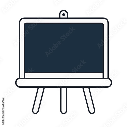 Minimalist chalkboard icon on plain white background, simplicity design