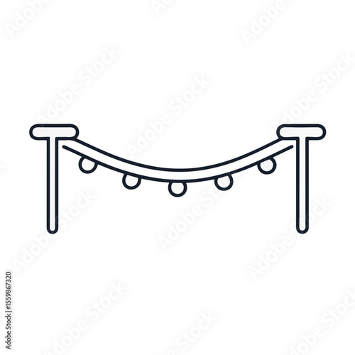 Minimalist garland icon on plain background, celebration concept