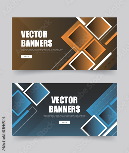 Abstract geometric minimalist advertising banner