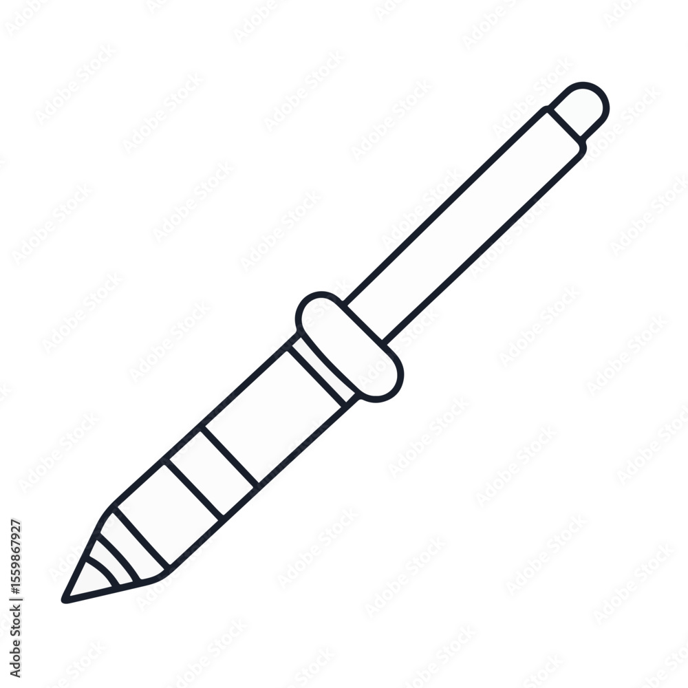 Obraz premium Minimalist black and white screwdriver icon on plain background, simplicity