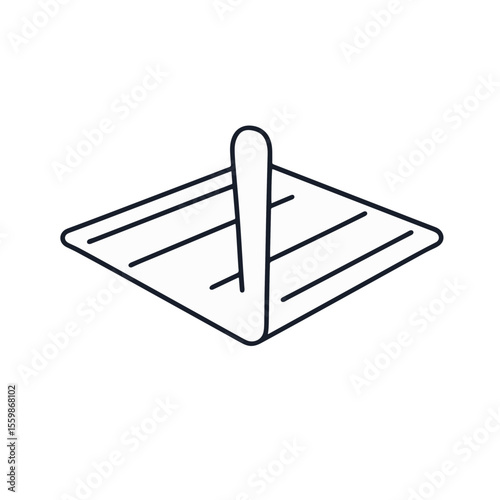 Minimalist black and white napkin icon on white background, simplicity