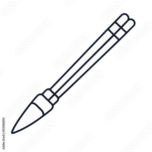 Minimalist black and white chopsticks icon on plain background, simplicity