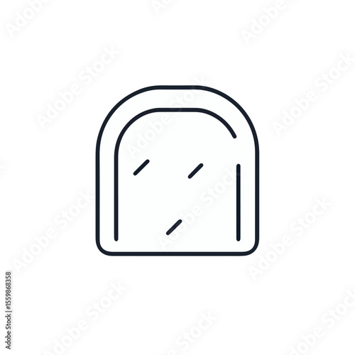 Minimalist black and white bread icon on a plain background, simplicity