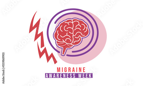 Migraine Awareness Week. Migraine concept Design Background.