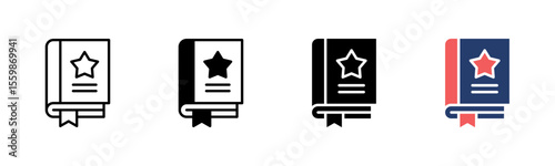 Book icon sheet multiple style collection