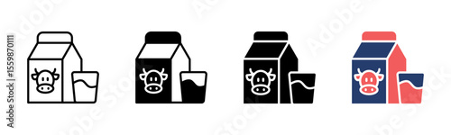 Milk icon sheet multiple style collection