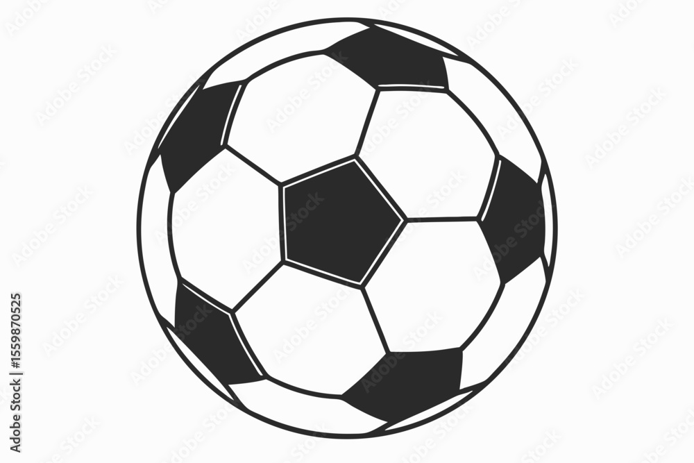 Fototapeta premium Professional Black and White Soccer Ball Vector Design for Sports Marketing