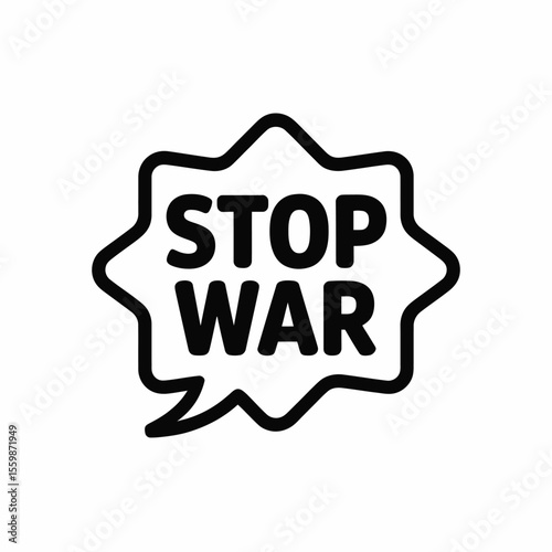 Stop War Speech Bubble Icon Graphic