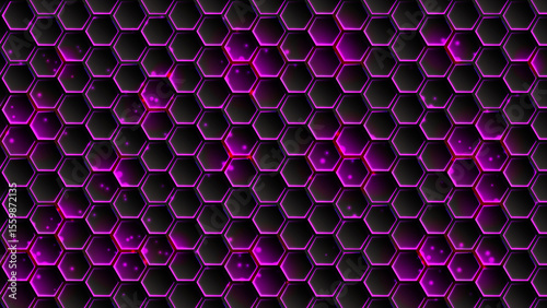 Purple Hexagon Futuristic Background