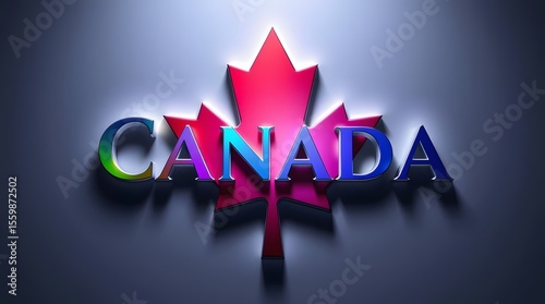 3d render of a canada flag sign