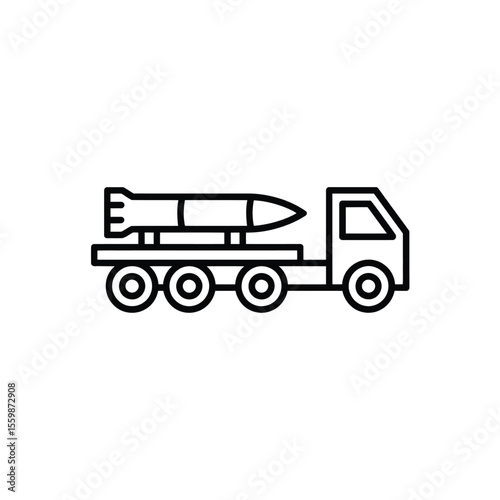 Military Missile Launcher Truck Icon Graphic