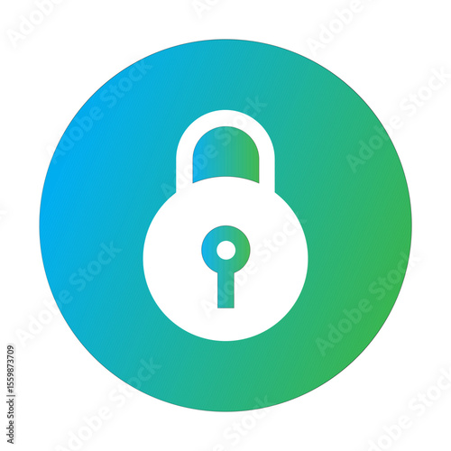 lock icon on green button vector illustrations