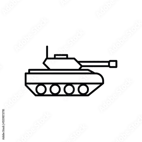 Military Tank Outline Icon Graphic Design