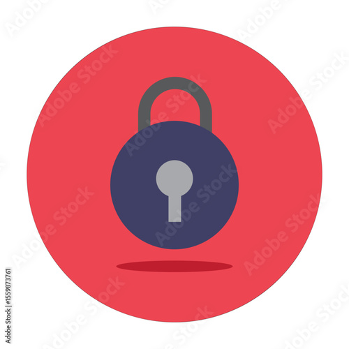 lock icon on square button vector illustration