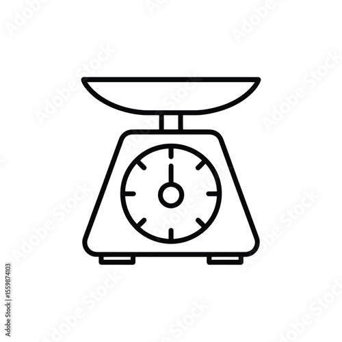 Kitchen Scale Icon Weight Measurement Tool Outline Vector Illustration