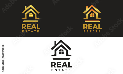 Real estate logo design with full branding business card, stumps, email signature, and social media kit