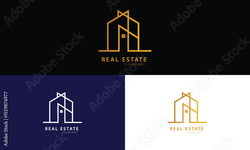 Real estate logo design with full branding business card, stumps, email signature, and social media kit
