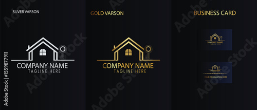 Real estate logo design with full branding business card, stumps, email signature, and social media kit