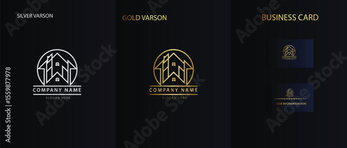 Real estate logo design with full branding business card, stumps, email signature, and social media kit