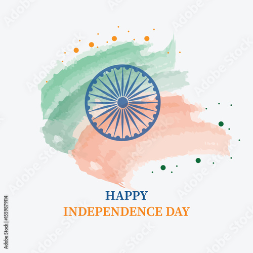 Happy Independence Day Celebration with Indian Flag