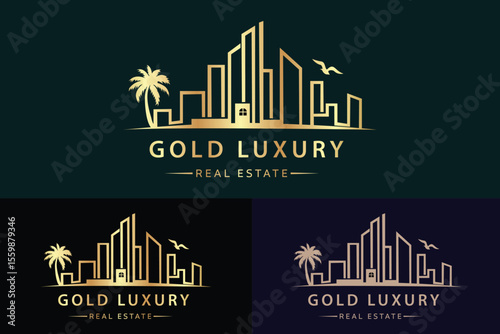 Real estate logo design with full branding business card, stumps, email signature, and social media kit