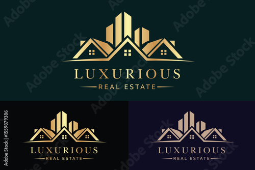 Real estate logo design with full branding business card, stumps, email signature, and social media kit