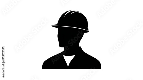 Striking silhouette, man in hard hat a symbol of construction, labor, and industry